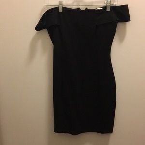 Silence + Noise Off the Shoulder Black Dress
